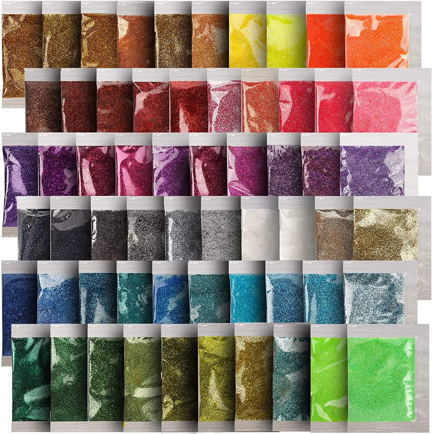 60 Packs 5g Fine Glitter for Resin FANDAMEI  Acrylic Nail Art  Make Up Face Eye Gel Nails Body Hair Lips Christmas decoration