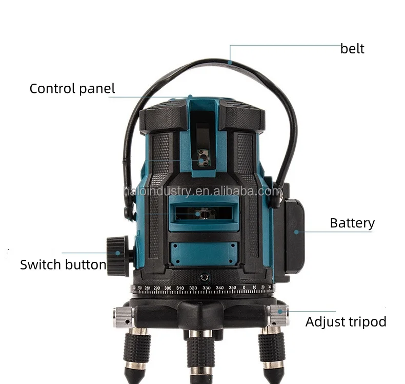 Factory Price 5 Lines Tool 3d Laser Level 360 Self Leveling Measuring Instrument for Construction Industrial Henglianqing
