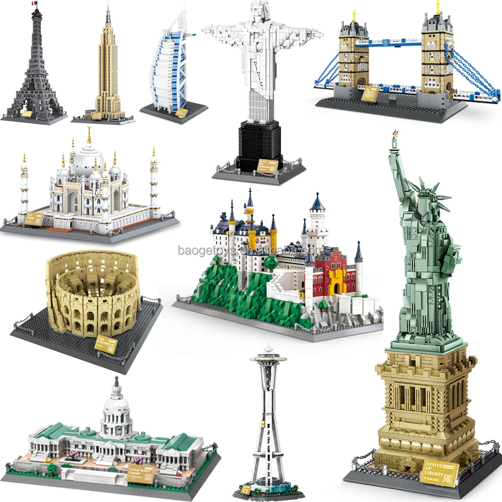 kids blocks toys construction building bricks block set blocks & model building toys architecture Compatible