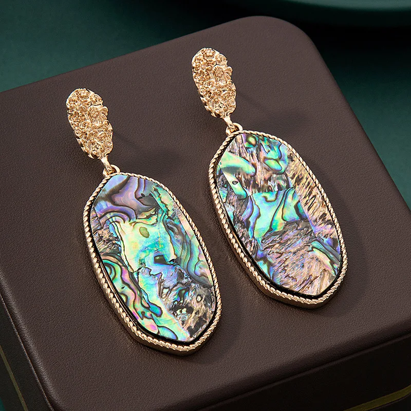 New Design Women Fashion Accessories Natural Abalone Shells Drop Earrings Jewelry