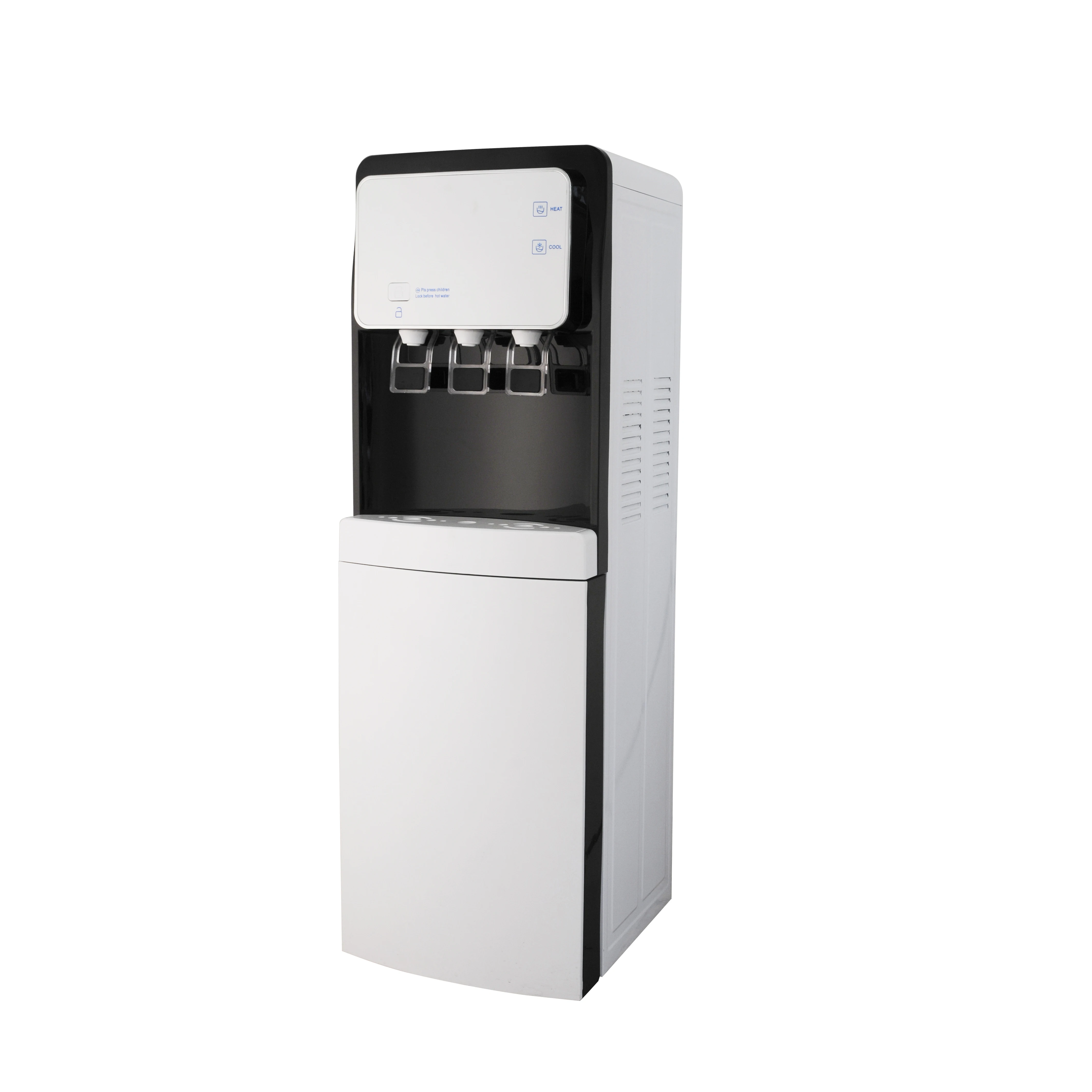 OEM ODM low noise vertical energy saving top loading healthy drinking water dispenser with mini-refrigerator optional