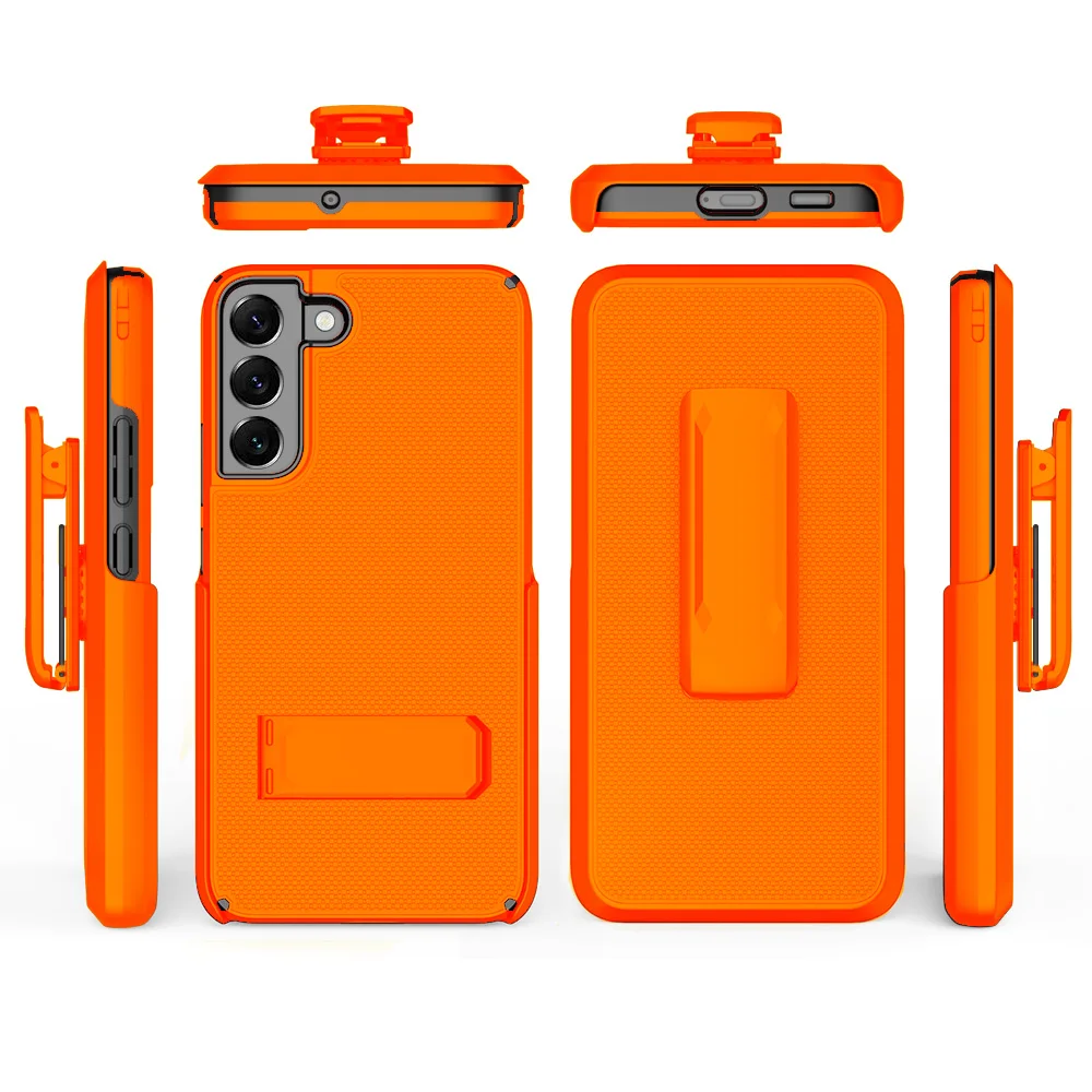 All-around protection tough hybrid combo mobile phone PC+TPU case with invisible holder for samsung S23