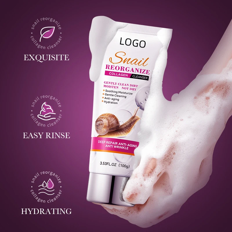 Custom Logo Vegan Private Label Amino Acid Face Cleanser Sensitive Skin Repair And Lightening Skin Tone Hyaluronic Acid