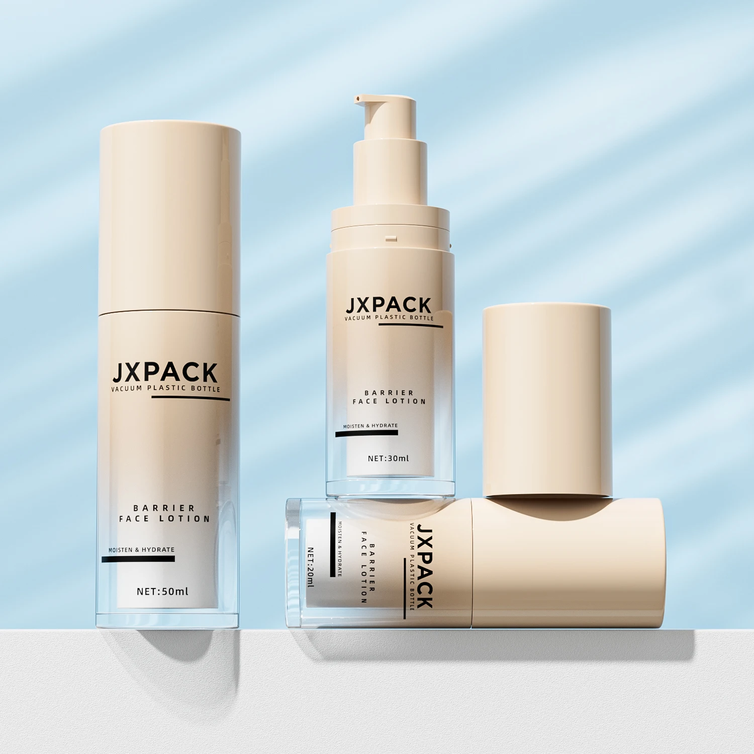 Sustainable refillable double wall 20ml 30ml 50ml airless pump cosmetic acrylic plastic bottle for lotion serum skincare