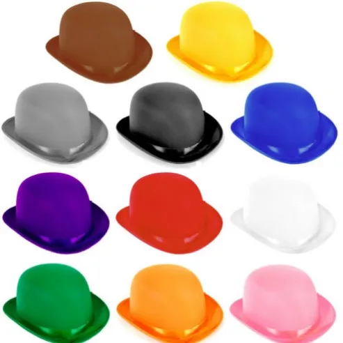 Hot Sale Many Color Adult Dress Up Party Halloween Costume Head Accessory Bowler Hat