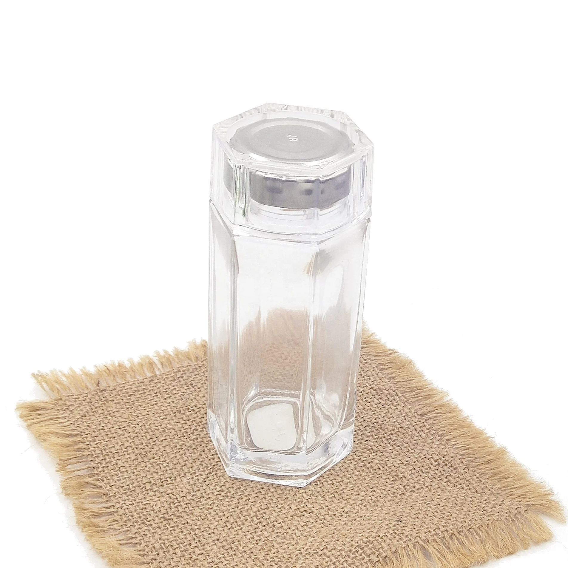 wholesale cheap hexagon food storage honey empty glass jars for canning with lid