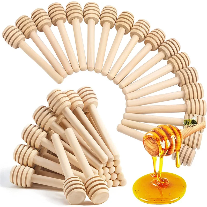 Палочка для перемешивания МКХ и сироп индивидуально упакованные для окружающей среды палочка для размешивания кофе меда горшок с деревянной Ковш со стеклянной крышкой