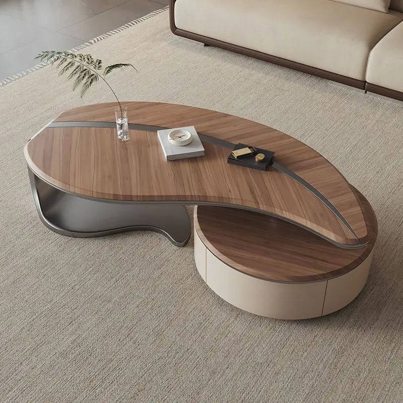 Nordic modern living room furniture palette designer deluxe wooden leaf shape tea table