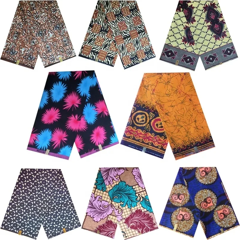 High Quality african Sewing Real wax BATIK printing fabric 6 yards African Sewing Fabric For Dress