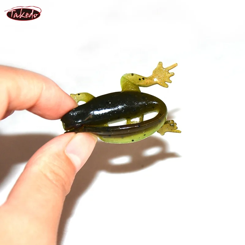 TAKEDO SP06 Frog Tadpole Soft Bait  8Cm 3.8G 3D Eyes Salamander Bait Two-Tone Simulation Plastic Bait