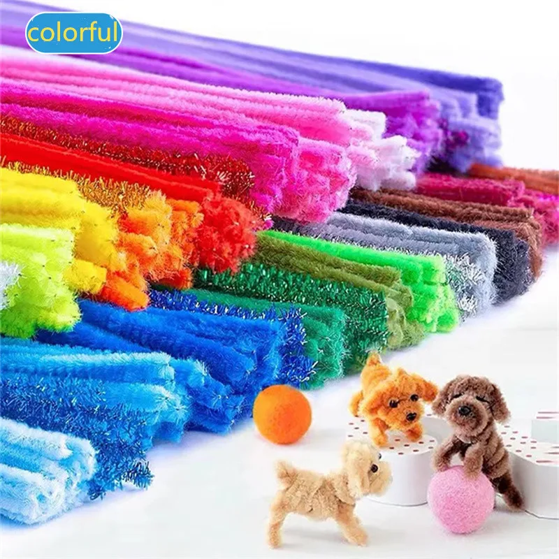 DIY Fuzzy Wire Chenille Handcraft Craft Chenille Stem Craft Pipe Cleaner Flower Bouquet Art Set Kit Crafts for Kids