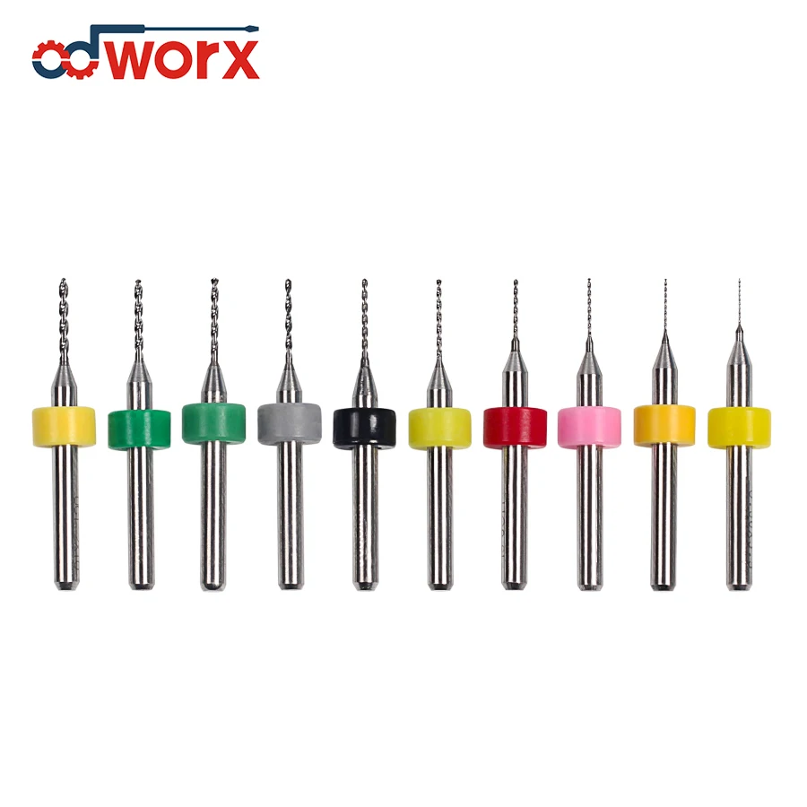 ODWORX карбид вольфрама печатная плата Карбид микросверла 0 1 до 2 мм для SMT CNC 10