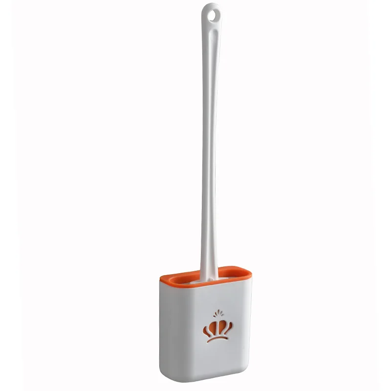 Home Tool New Doft Bathroom Wall Mounted Modern Black Durable Pp Tpr Toilet Cleaning Brush Toilet Brush Silicone With Holder