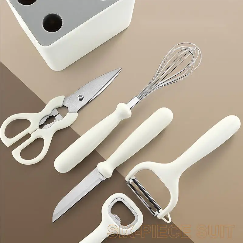 Multifunctional kitchen gadgets set 6-piece set with storage seat Vegetable and fruit tool combination set