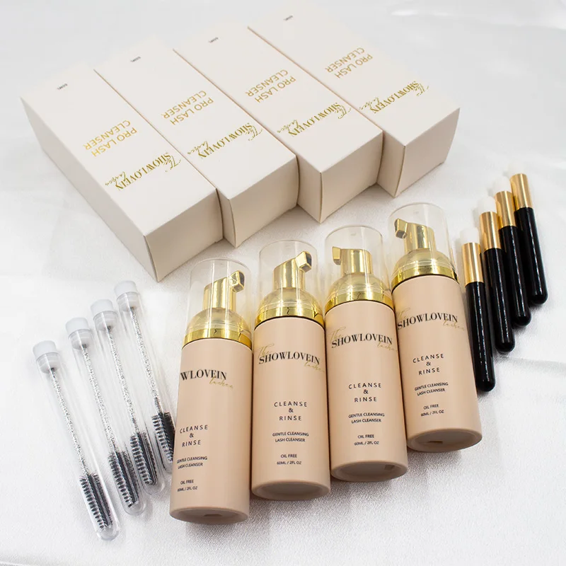 60ml 100ml Lash Shampoo With Logo Wholesale Individual Eyelash Shampoos Kits