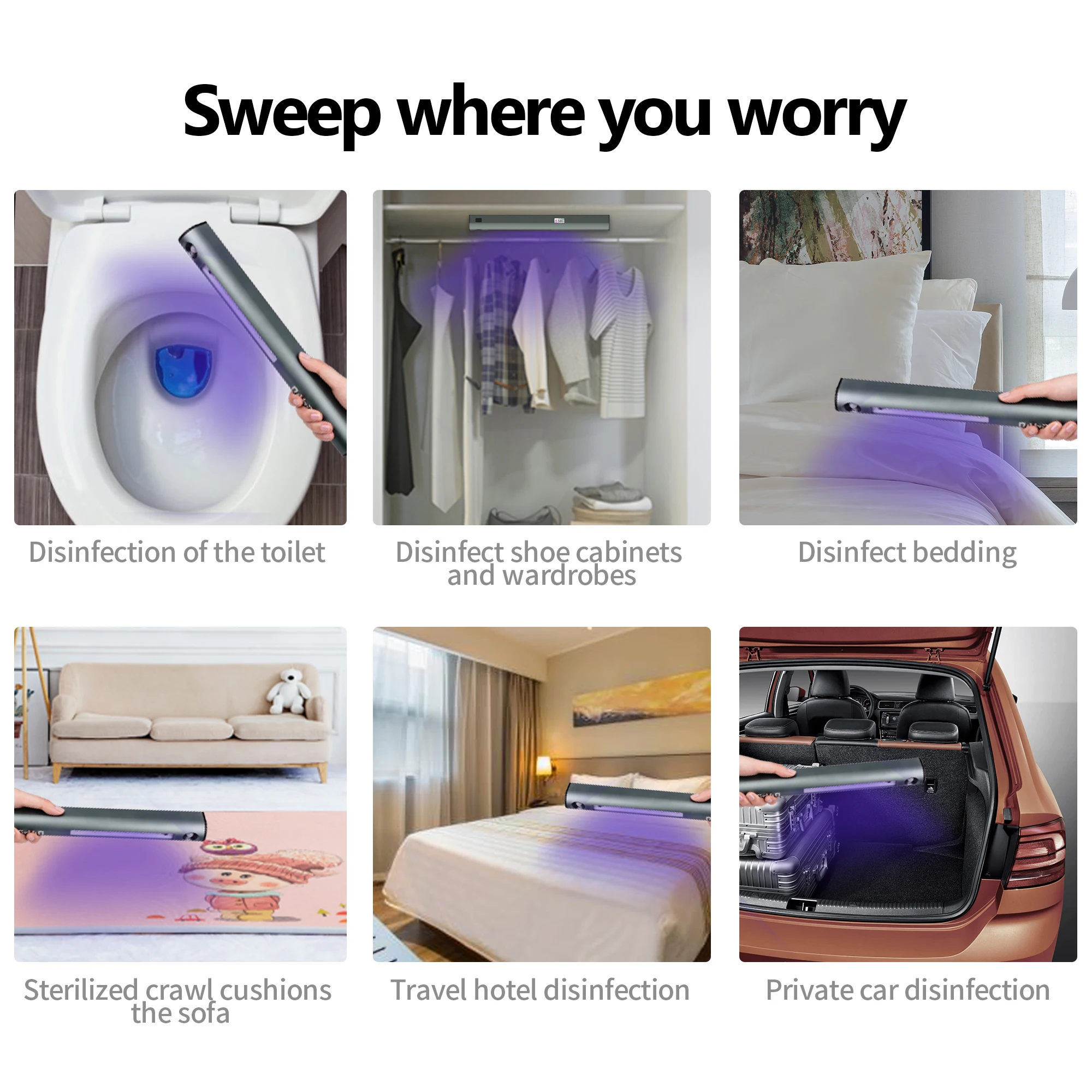 Intelligent UVC OZONE Rechargeable Sterilization Bar Ultraviolet Ray Business Trip Sterilization Equipment