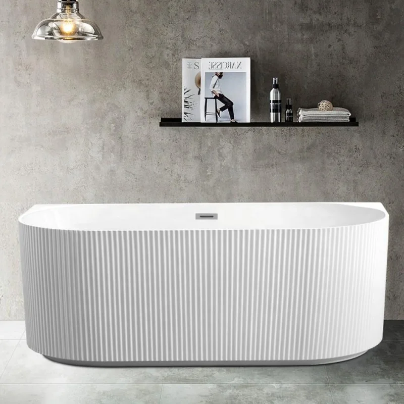Modern Design Bath Tub Oval Artificial Stone Bathtubs Free Standing Bathtub For Adults