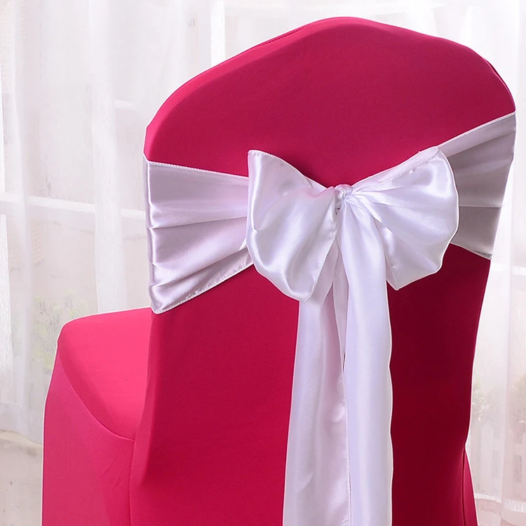 Purple Wedding Hotel Decoration Satin Ribbon Chair Strap Bow Satin Wedding Chair Cover Sashes