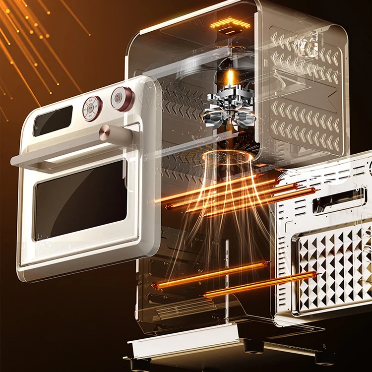 Electric Air Fryer And Toaster Bake Oven 12l Chips Pizza Toaster Convection Oven Big Capacity 18L Without Oil One Touch Screen