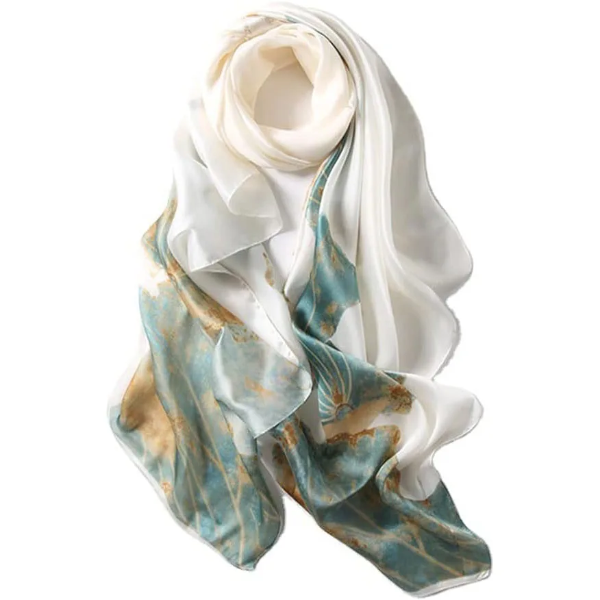 Wholesale Custom 100% Pure Silk Scarf Custom Silk Scarf Silk Scarves Luxury Custom Printing logo Lady 90*90cm Large square