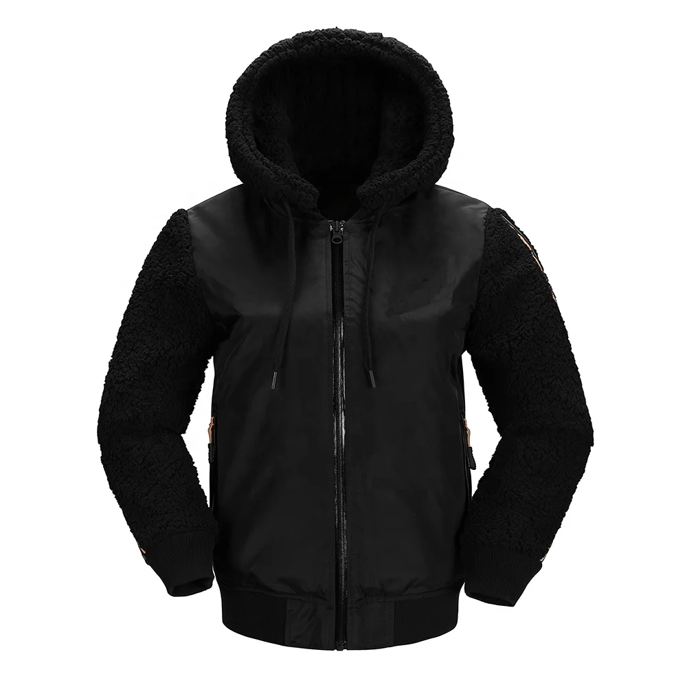 Casual sports outdoor ladies oxford warm waterproof windbreaker lined sherpa jacket sweater hoodie polar fleece jacket for women