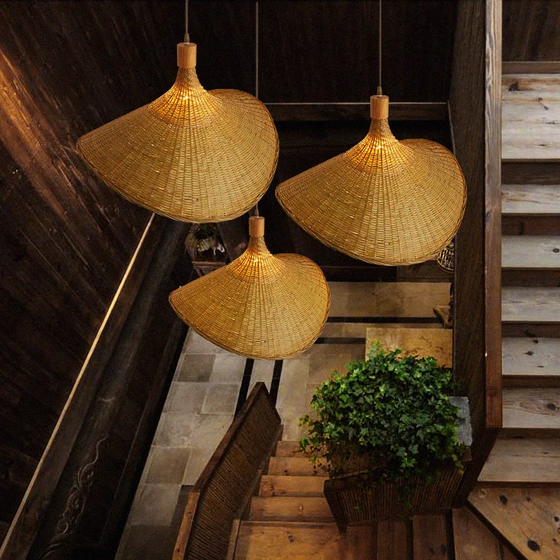 Bamboo Weave Chandelier Pendant Lights Woven Lamp Handmade Bamboo Lamp