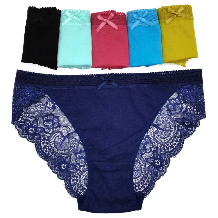 Yun Meng Ni Manufacturer New Design Women Low--waist Lace Cotton Sexy Panty Briefs