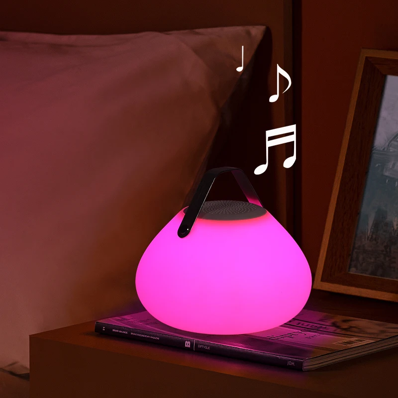 Intelligent Atmosphere Portable Lantern Style Led Table Light Audio Bluetooth Speaker Desk Lamp Lighting Speaker