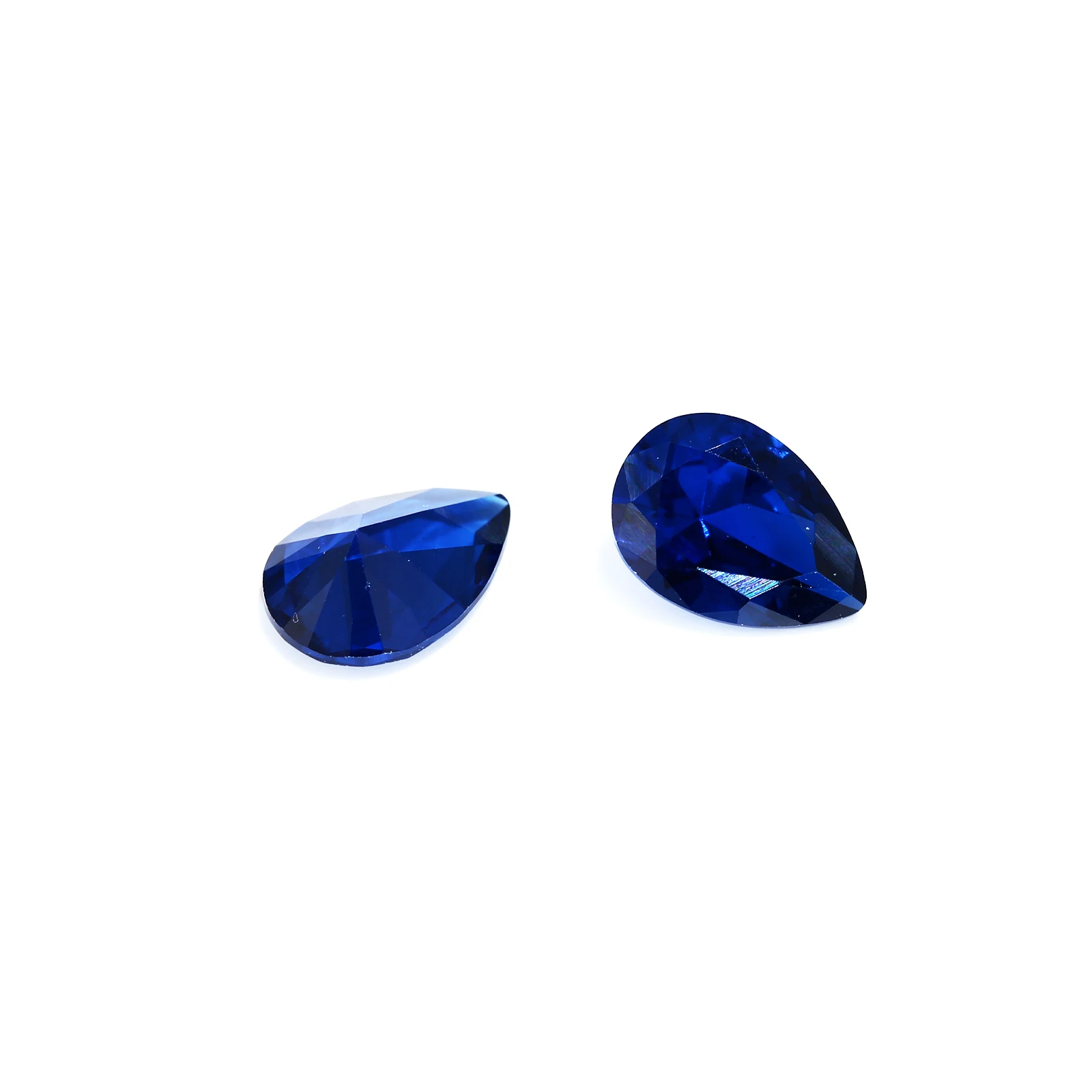 Megan wholesale Synthetic Corundum 7Mm Pear Cut 34# Sapphire fancy deep Blue Gemstones Synthetic Corundum Rough jewelry making
