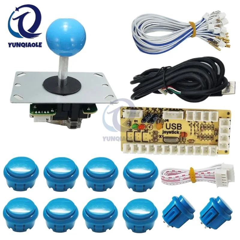 Zero Delay Arcade Usb Encoder To Pc Diy Arcade Game Button And Joystick Controller Kit For Raspberry Pi +5 Pinjoystick+10buttons