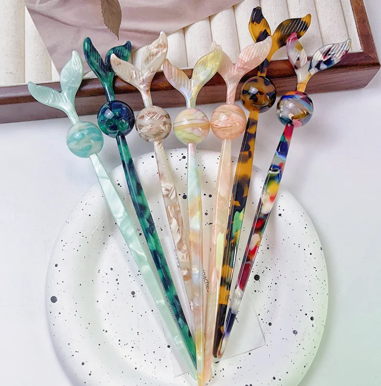 PDANY Wholesale Custom Fashion Girl Hair Stick High Quality Cellulose Acetate Butterfly Hairpin Acetate hair stick for Girls