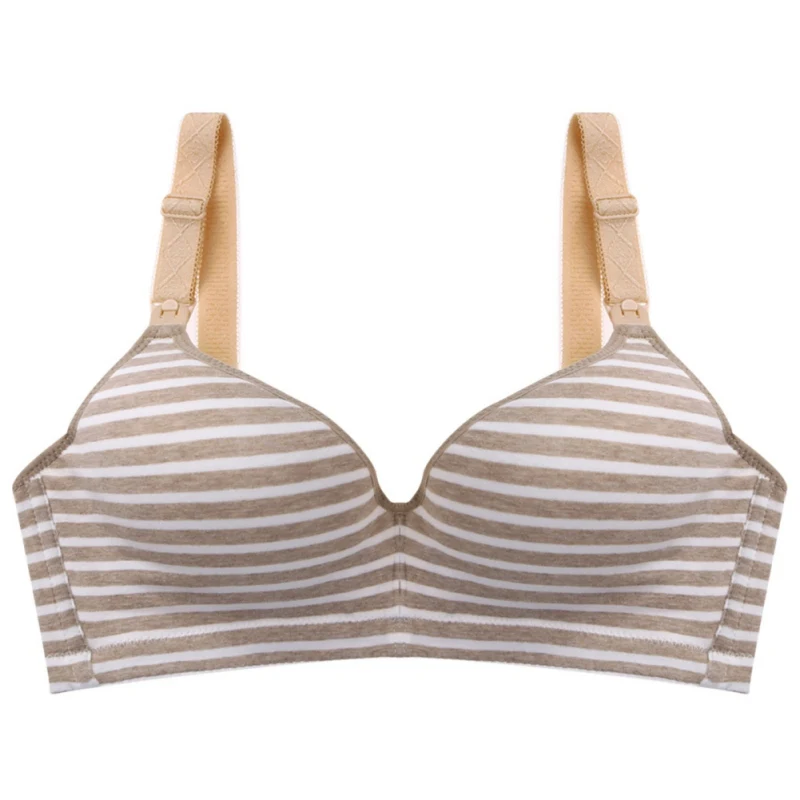 
Female cotton Bra absolute push up luxury bra big plug size underwear Bra Wire Free stripes Bralette for women 