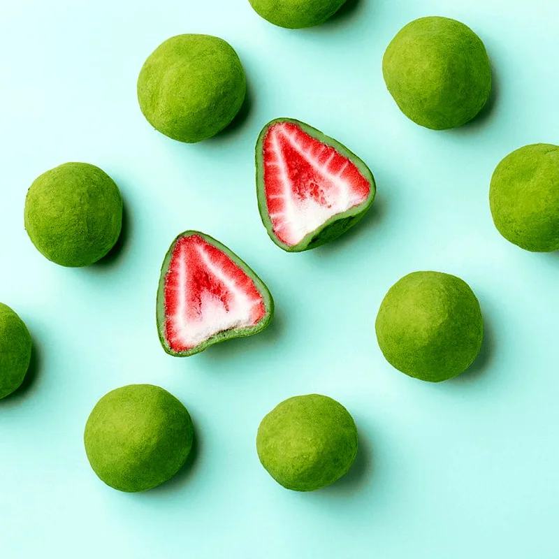 Direct Wholesale Freeze Dried Strawberry Chocolate Matcha  Milk Covered Coated Low Price