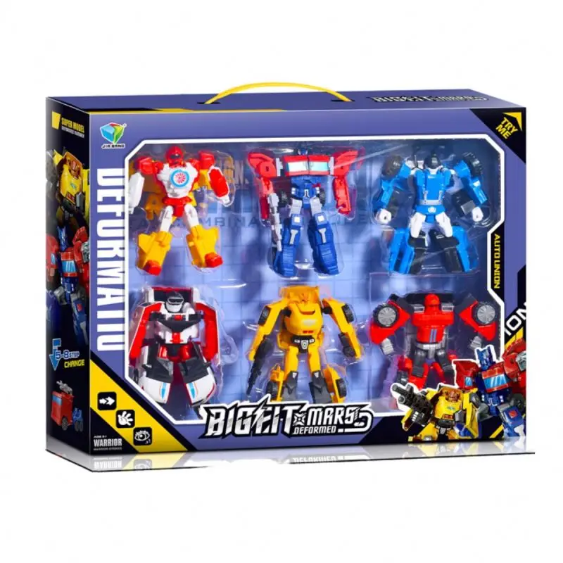 wholesale Transformation Toys Deformation Robot Car Plastic Action Figure Education Toys For Children Birthday Gift