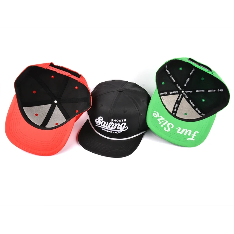 Wholesale New Fashion Embroidery Nylon Snapback Cap Rope Nylon Hat