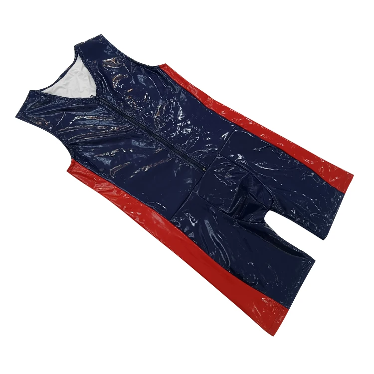 Custom Mens Sleeveless Pu Leather Jumpsuits Power Casual Bodysuit High Quality Underwear For Men Boxer Fetish Wear