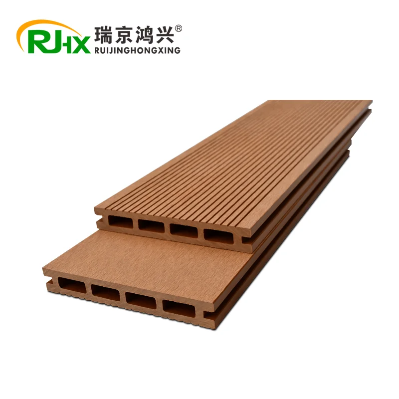 Interlocking non slip wood composite decking tiles synthetic wood planks