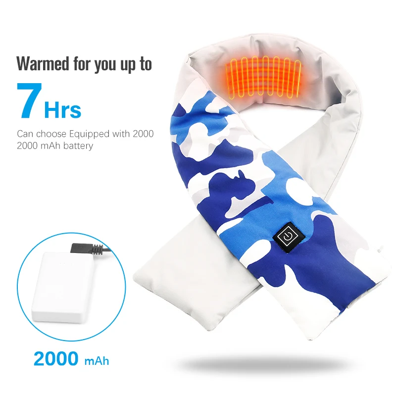 OEM Wholesale New Design Fashionable Small  Heated Polyester Scarf for Adults Winter Season