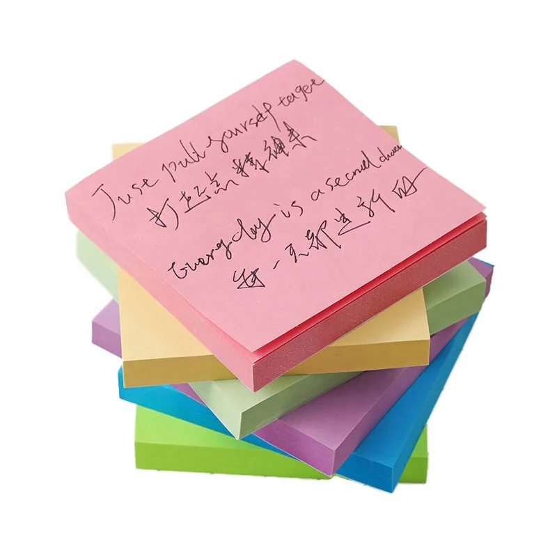 TL735 Customizable Logo Sticky Note Pad Printed Brand 10 colors Sticky Notes Promotion Gift Custom Size 3x3 inches Sticky Note
