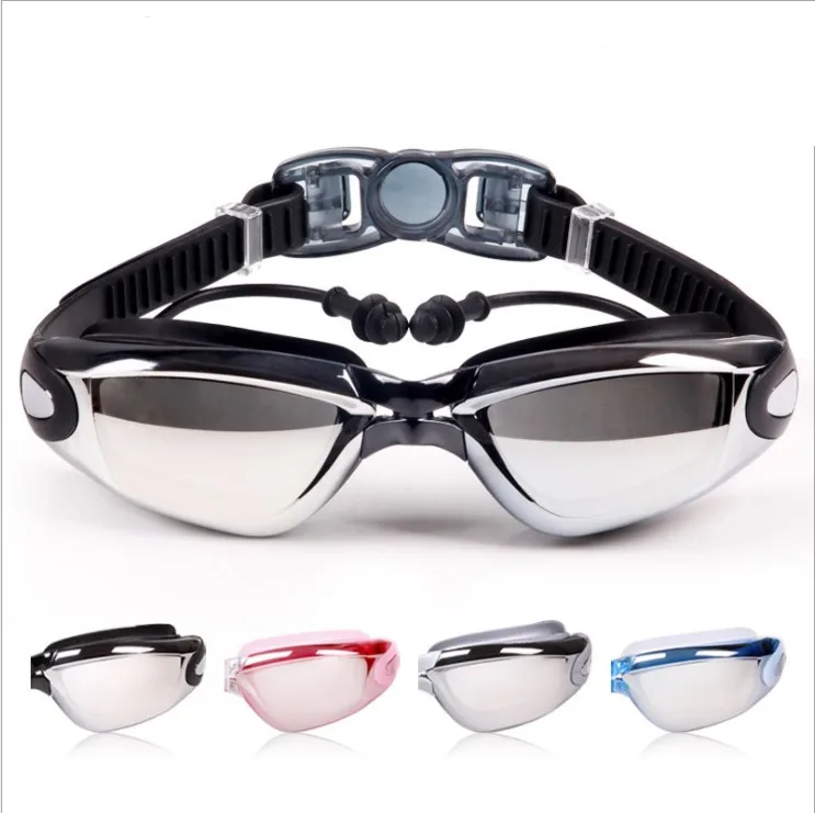 2022 Amazon hot sell Adult Anti Fog Swimming Goggles Waterproof Glass UV protection swimming pool Glasses With Earplugs