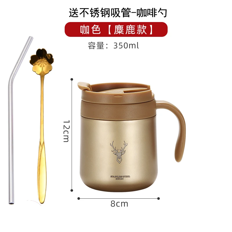 350ml Stainless Steel Coffee Cup Thermos Mug Cold and Hot Thermal Double Wall Vacuum Coffee Tumbler with Handle