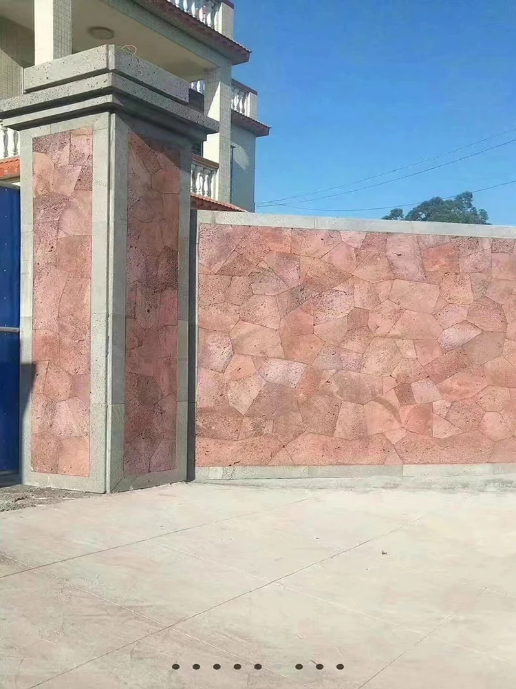 Натуральный красный кварцитовый культурный камень Хаотичный натуральный кирпич для хлеба каменный сада двора вулканическая порода кусок щебня