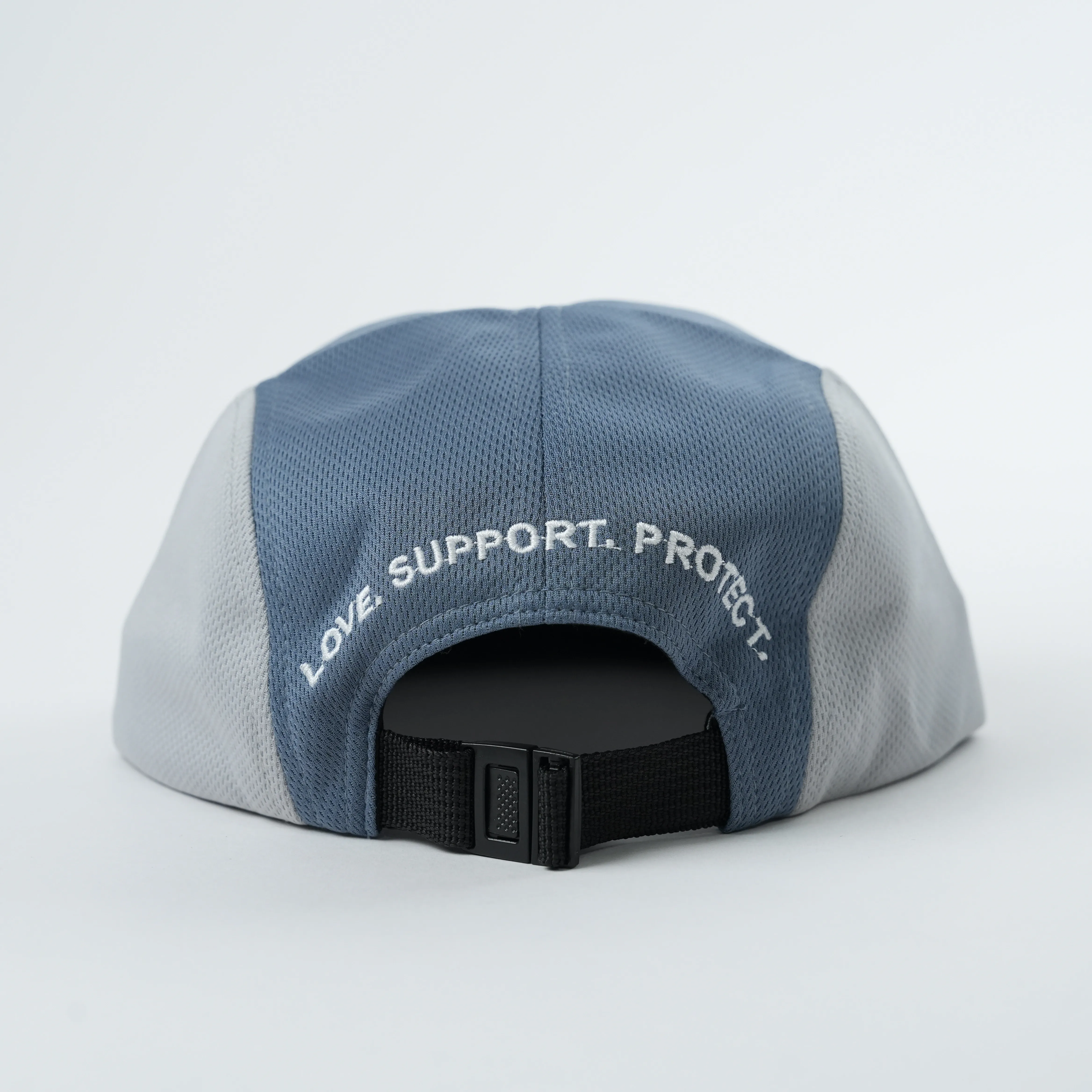 Custom High Quality Embroidery Logo Sport Material Running Cap 5 Panel Unstructured Camp Cap