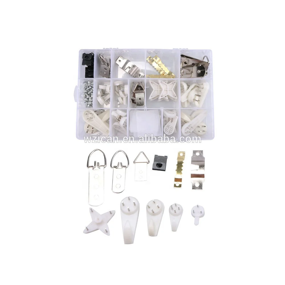 90 шт Не оставляющий следов жесткой конструкции гипсокартона крепежных крючка для картин, часы вешалка Ассортимент Комплект