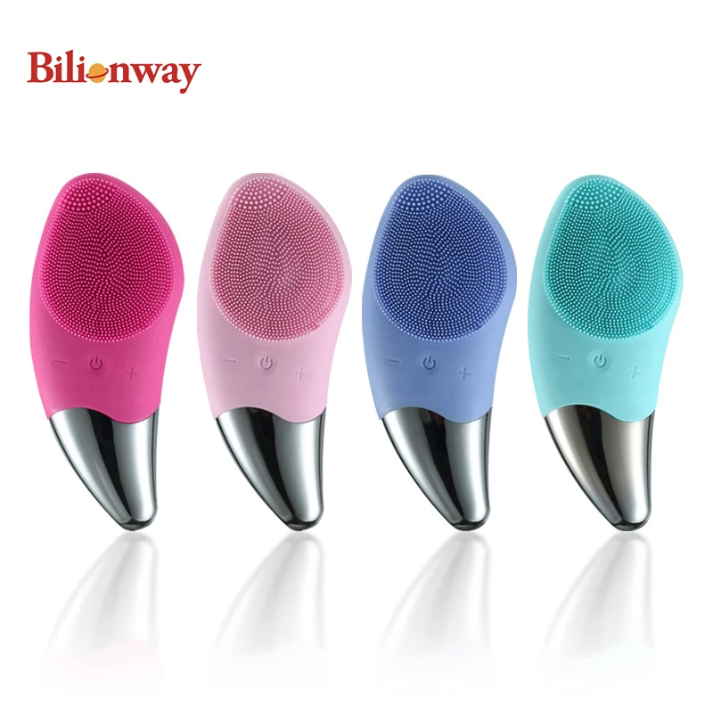 Private Logo Sonic Facial Cleansing Brush Vibration Mini Face Cleaner Silicone Deep Pore Cleaning Electric Waterproof Massage