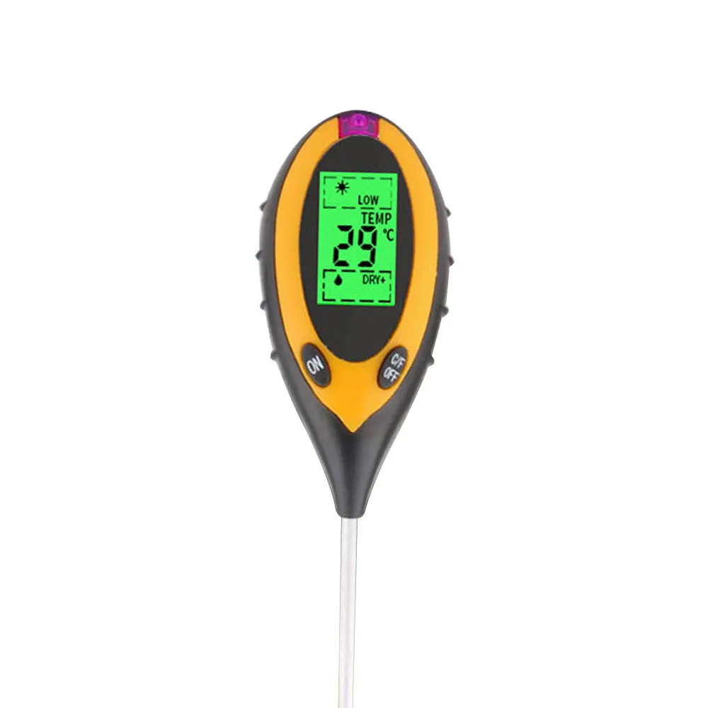 4 In 1 Temperature Humidity Light Intensity Tester Moisture Analyzer Sensor Soil PH Meter for Lawn Flower Garden Plant