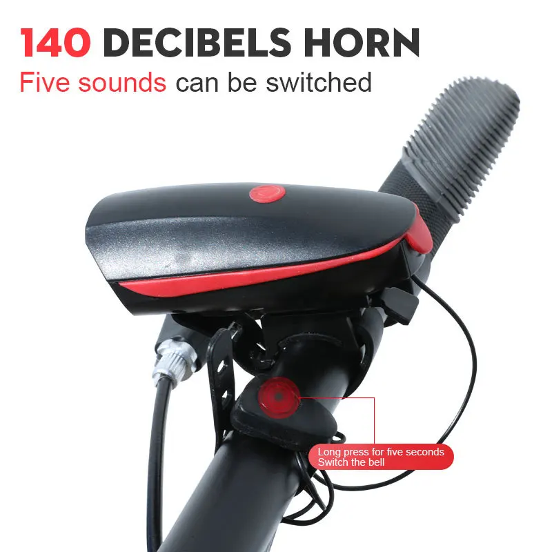 Howlighting Rechargeable Bike Lamp Set Waterproof Bicycle Horn Headlight Front Bicycle Lights