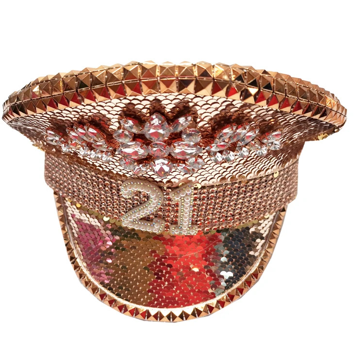 
festival rhinestone wholesale party hats advanced sequin birthday hat burning man hat 