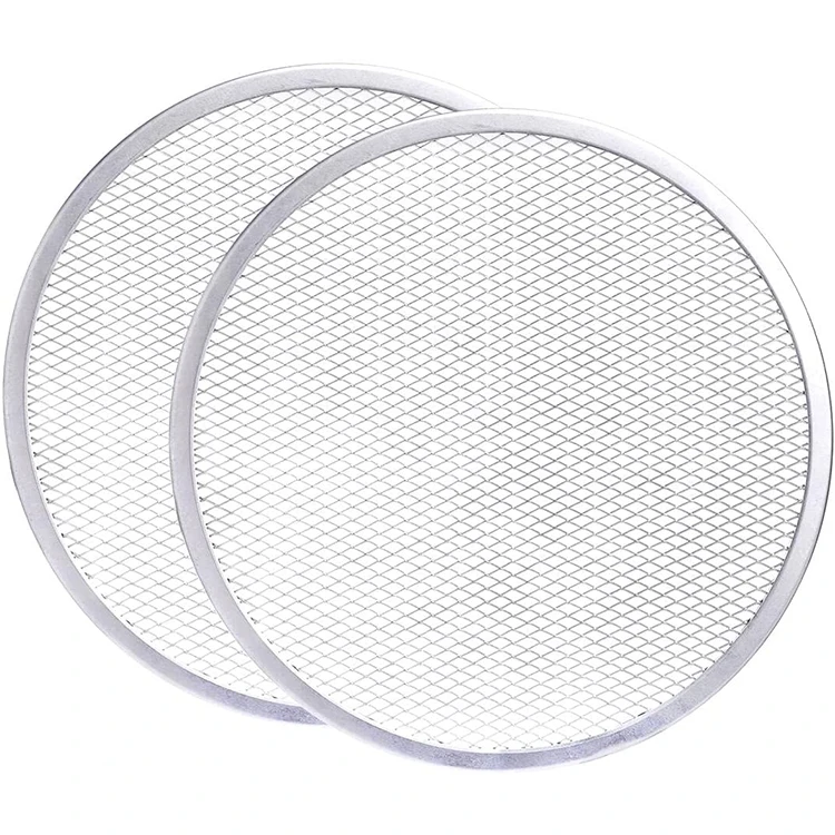 Factory Wholesale 7-16 Inch Aluminium Cooking Mesh Screen/Pizza Tray Wire Mesh /Pizza Pan Baking Tools
