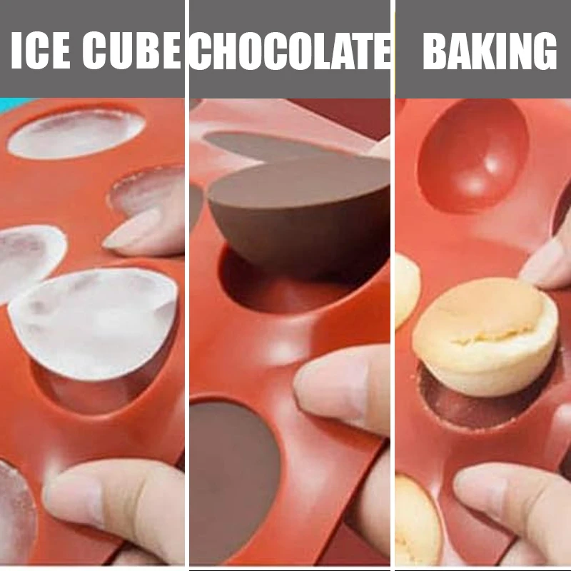 Non-Stick Food Grade Silicone Bpa Free Handmade Semi Sphere Round Shape 6/8/15/24-Cavity Candy Deep Dubai Chocolate Bar Mold